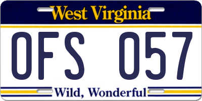 WV license plate OFS057