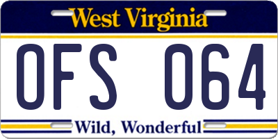WV license plate OFS064