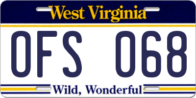 WV license plate OFS068