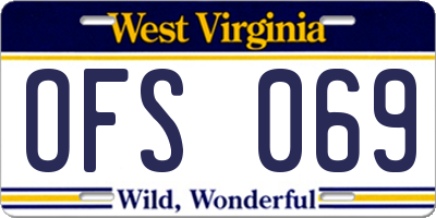 WV license plate OFS069