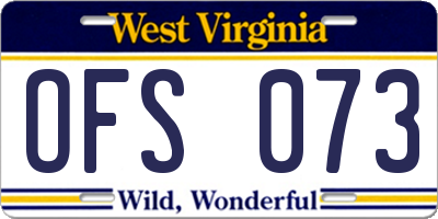 WV license plate OFS073