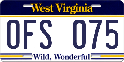 WV license plate OFS075