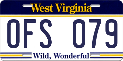 WV license plate OFS079