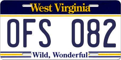 WV license plate OFS082