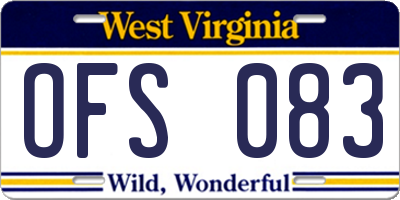 WV license plate OFS083