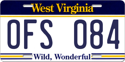 WV license plate OFS084
