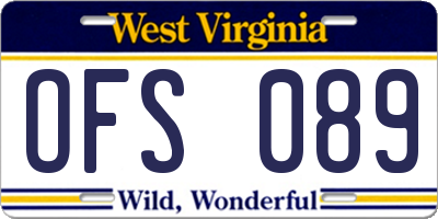 WV license plate OFS089