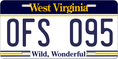 WV license plate OFS095