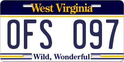 WV license plate OFS097