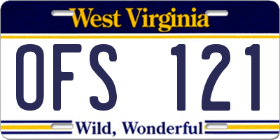 WV license plate OFS121