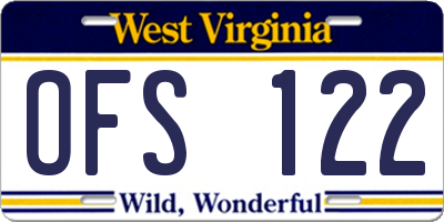 WV license plate OFS122