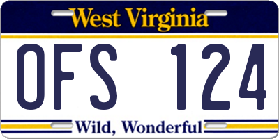 WV license plate OFS124