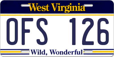 WV license plate OFS126