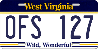 WV license plate OFS127