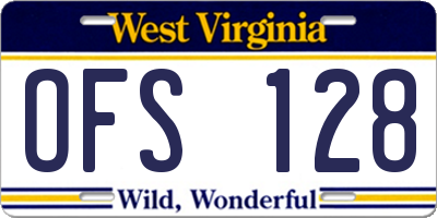 WV license plate OFS128