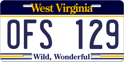 WV license plate OFS129