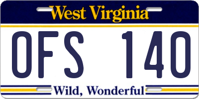 WV license plate OFS140