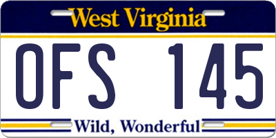 WV license plate OFS145