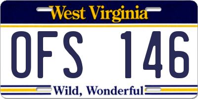 WV license plate OFS146