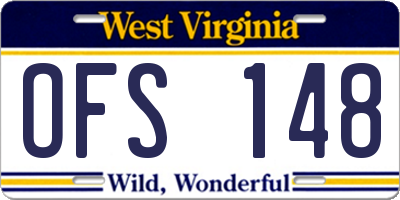 WV license plate OFS148