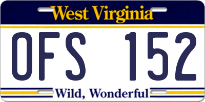 WV license plate OFS152