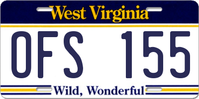 WV license plate OFS155