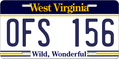 WV license plate OFS156