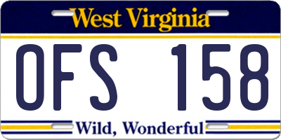 WV license plate OFS158