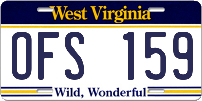 WV license plate OFS159