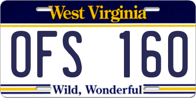 WV license plate OFS160