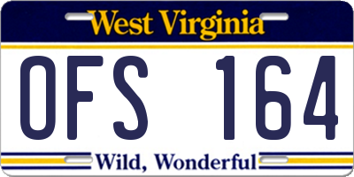 WV license plate OFS164