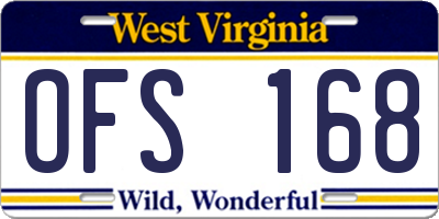 WV license plate OFS168