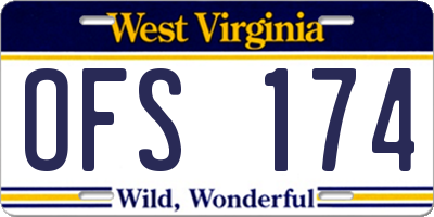 WV license plate OFS174