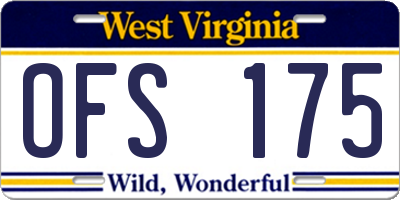 WV license plate OFS175