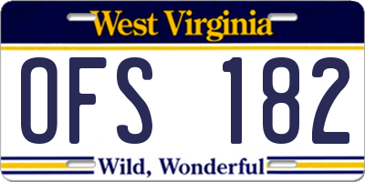 WV license plate OFS182