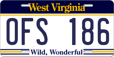 WV license plate OFS186