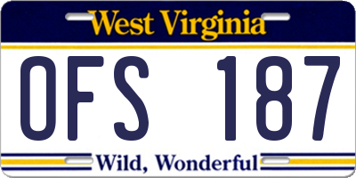 WV license plate OFS187