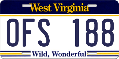 WV license plate OFS188