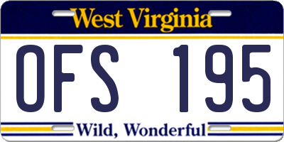 WV license plate OFS195