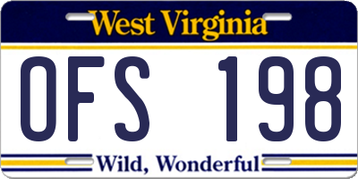 WV license plate OFS198