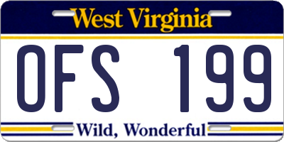 WV license plate OFS199