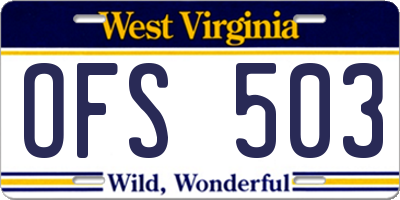 WV license plate OFS503