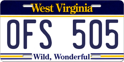 WV license plate OFS505
