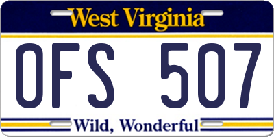 WV license plate OFS507
