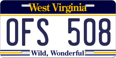 WV license plate OFS508