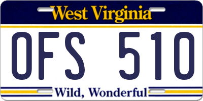 WV license plate OFS510