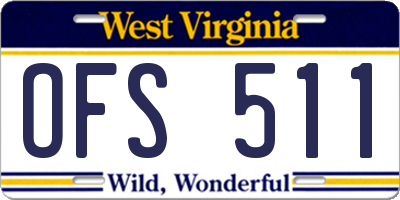 WV license plate OFS511