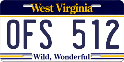 WV license plate OFS512