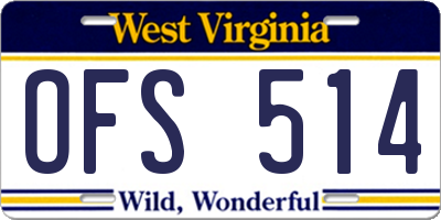 WV license plate OFS514