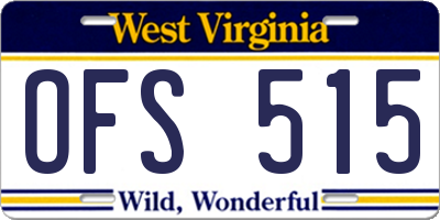 WV license plate OFS515